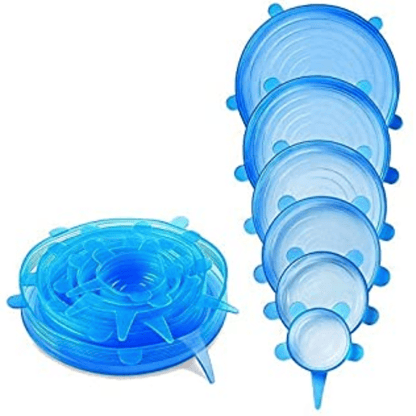 Tapas de silicona reutilizables, paquete por 6 de diferentes tamaños