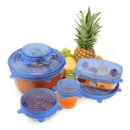 Tapas de silicona reutilizables, paquete por 6 de diferentes tamaños